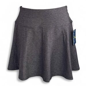 Vively Athletic Skort Gray Active Skirt Built In Shorts Size Large NWT